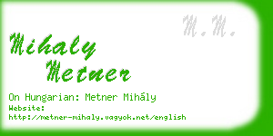 mihaly metner business card